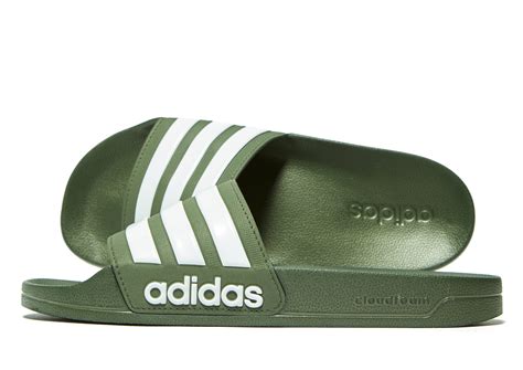 donkergroen adidas cloudfoam slippers|adidas cloud foam slides.